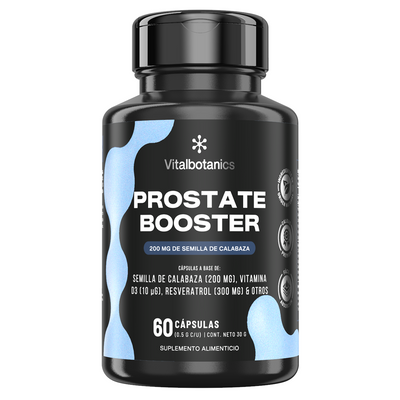 Frasco de Prostate Booster Vitalbotanics – Semilla de Calabaza con Resveratrol en cápsulas