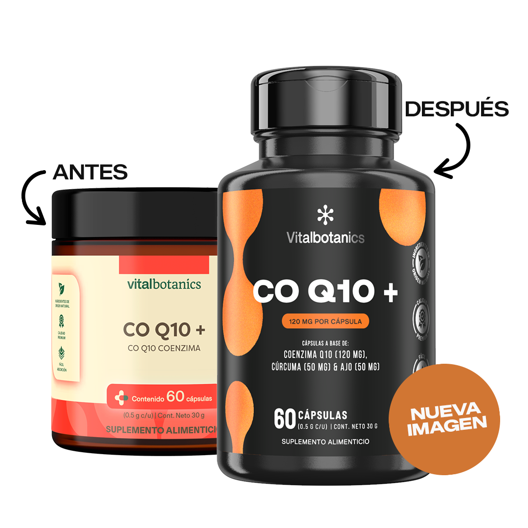CoQ10+ | Coenzima Q10 con Cúrcuma y Ajo en cápsulas