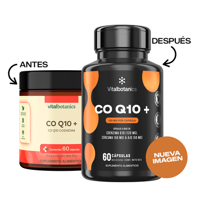 CoQ10+ | Coenzima Q10 con Cúrcuma y Ajo en cápsulas