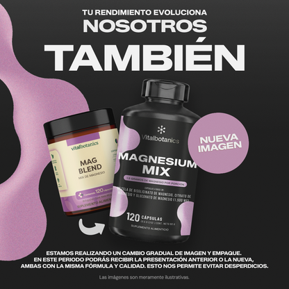 Magnesium Mix+ Vitalbotanics – triple forma de magnesio biodisponible en cápsulas