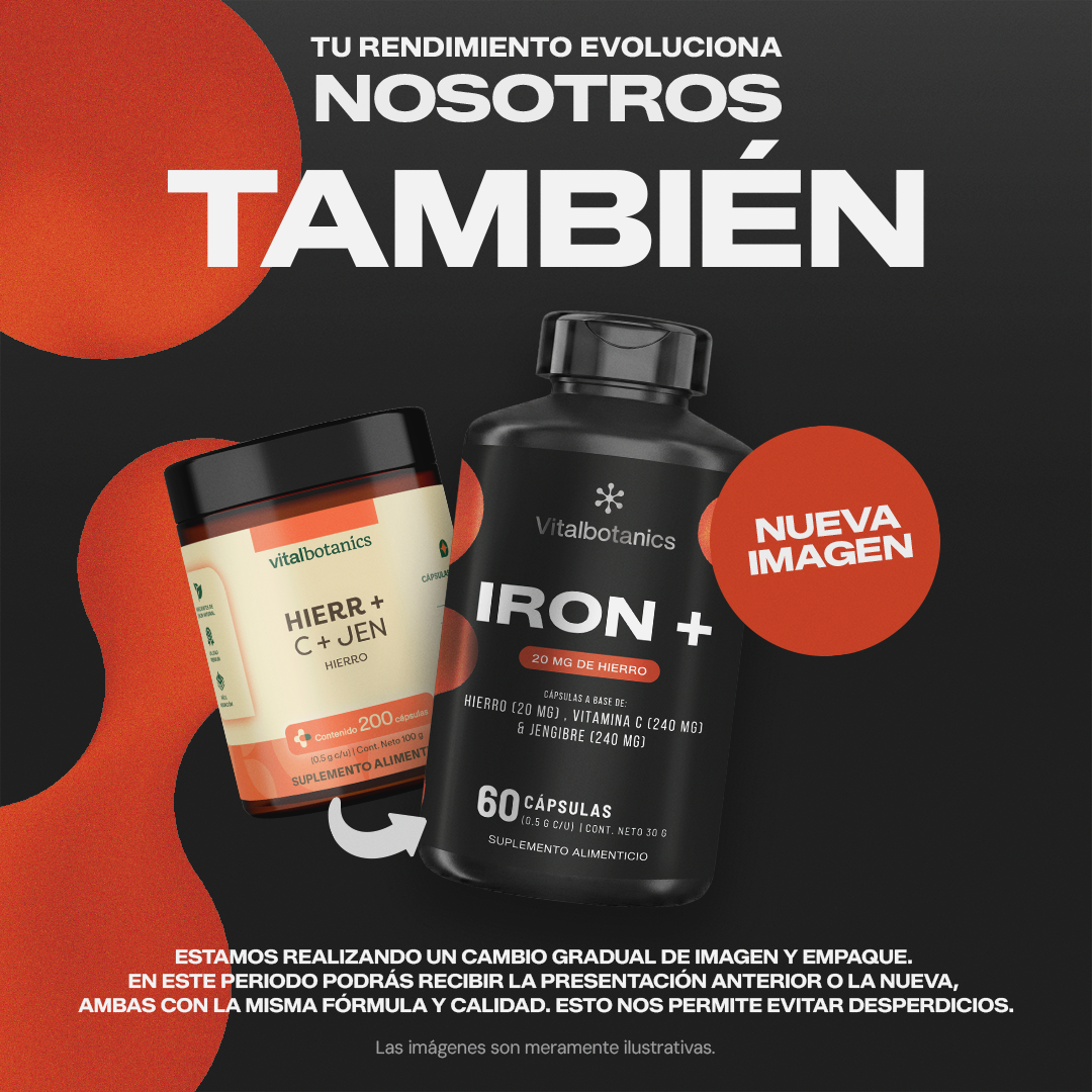 Iron+ | Hierro 20 mg con Vitamina C y Jengibre