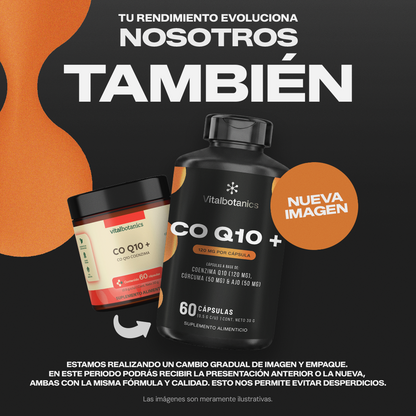 Suplemento CoQ10+ Vitalbotanics – 60 cápsulas de Coenzima Q10 con Cúrcuma