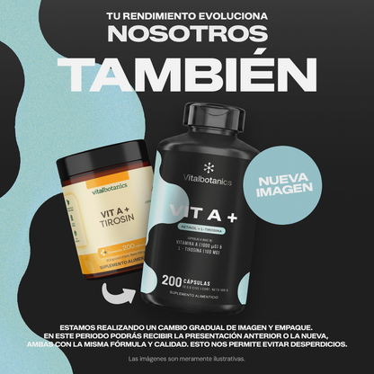 Vit A+ Vitalbotanics – Vitamina A y L-Tirosina de origen natural