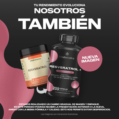 Resveratrol+ | Resveratrol con açai y arándano - VitalBotanics