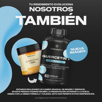 Quercetin+ Vitalbotanics – Quercetina, NAC, Vitamina C y Zinc en cápsulas