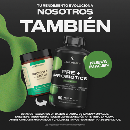 Pre + Probiotics | 60 Billion CFU con Inulina y Enzimas - VitalBotanics