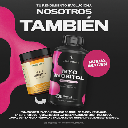 Myo Inositol 2000mg Vitalbotanics – 60 y 200 cápsulas de inositol natural