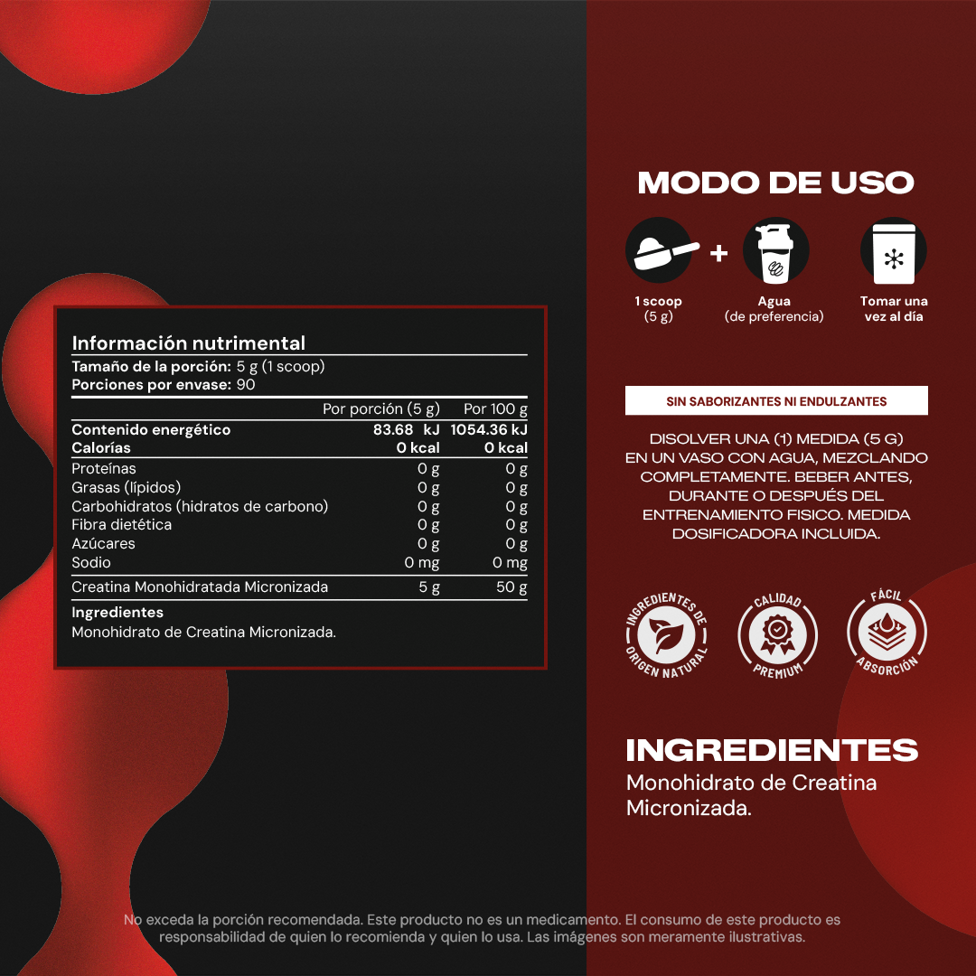 Creatine Pure | Creatina Monohidratada Micronizada en Polvo