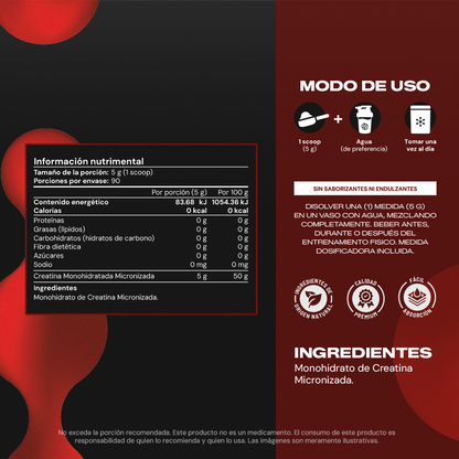 Creatine Pure | Creatina Monohidratada Micronizada en Polvo
