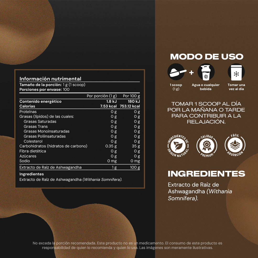 Ashwagandha Powder | Extracto Puro de Ashwagandha - 100 g en Polvo