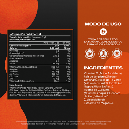 Immune Booster | 200 Cápsulas – Inmunidad diaria reforzada