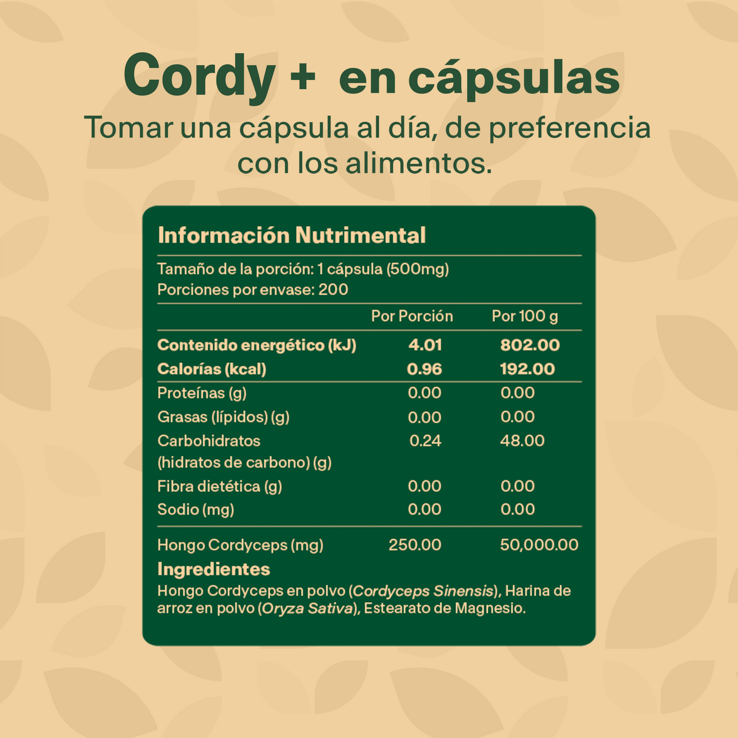 Mega Cordyceps | 200 cápsulas de 500mg