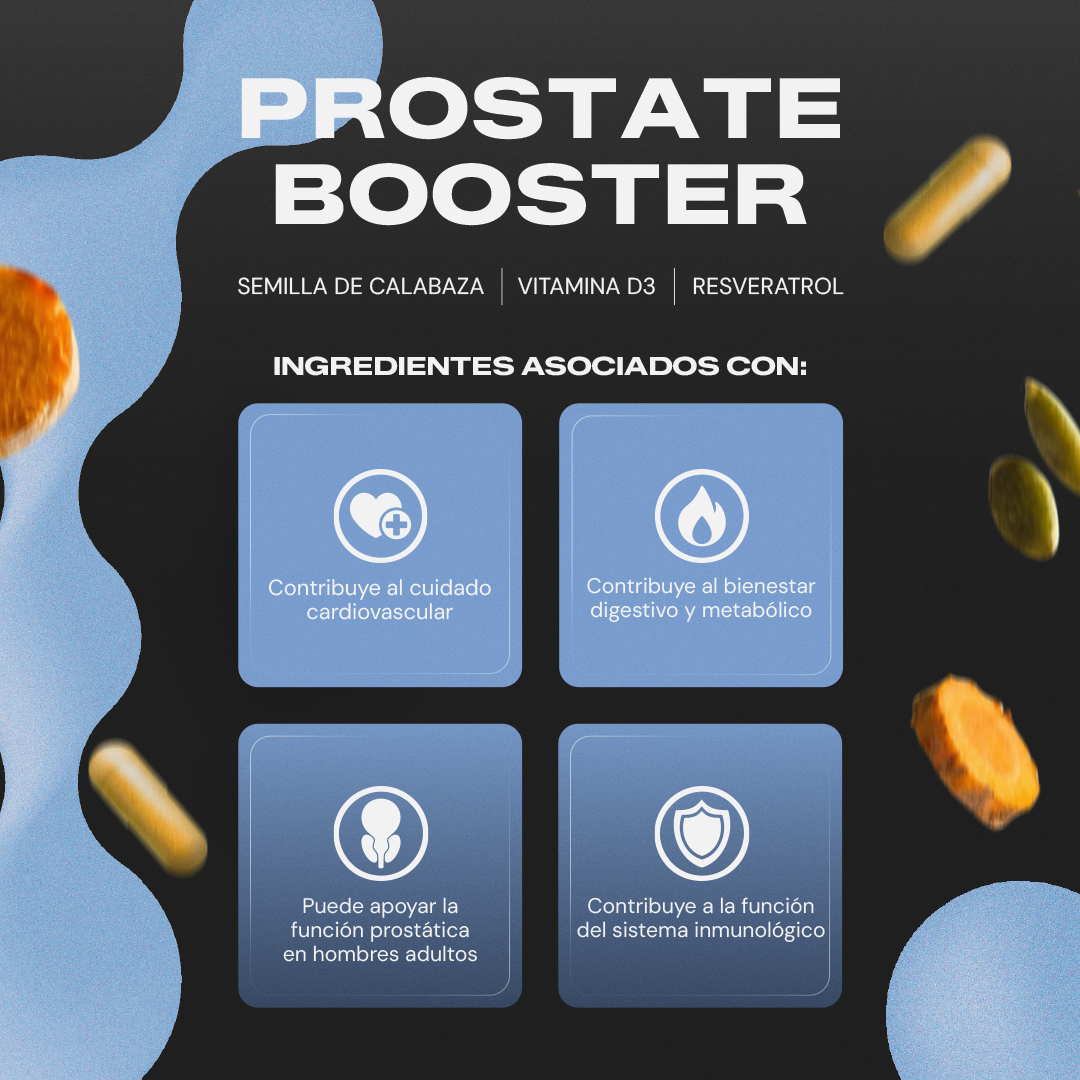 Rutina de bienestar masculino con Prostate Booster Vitalbotanics