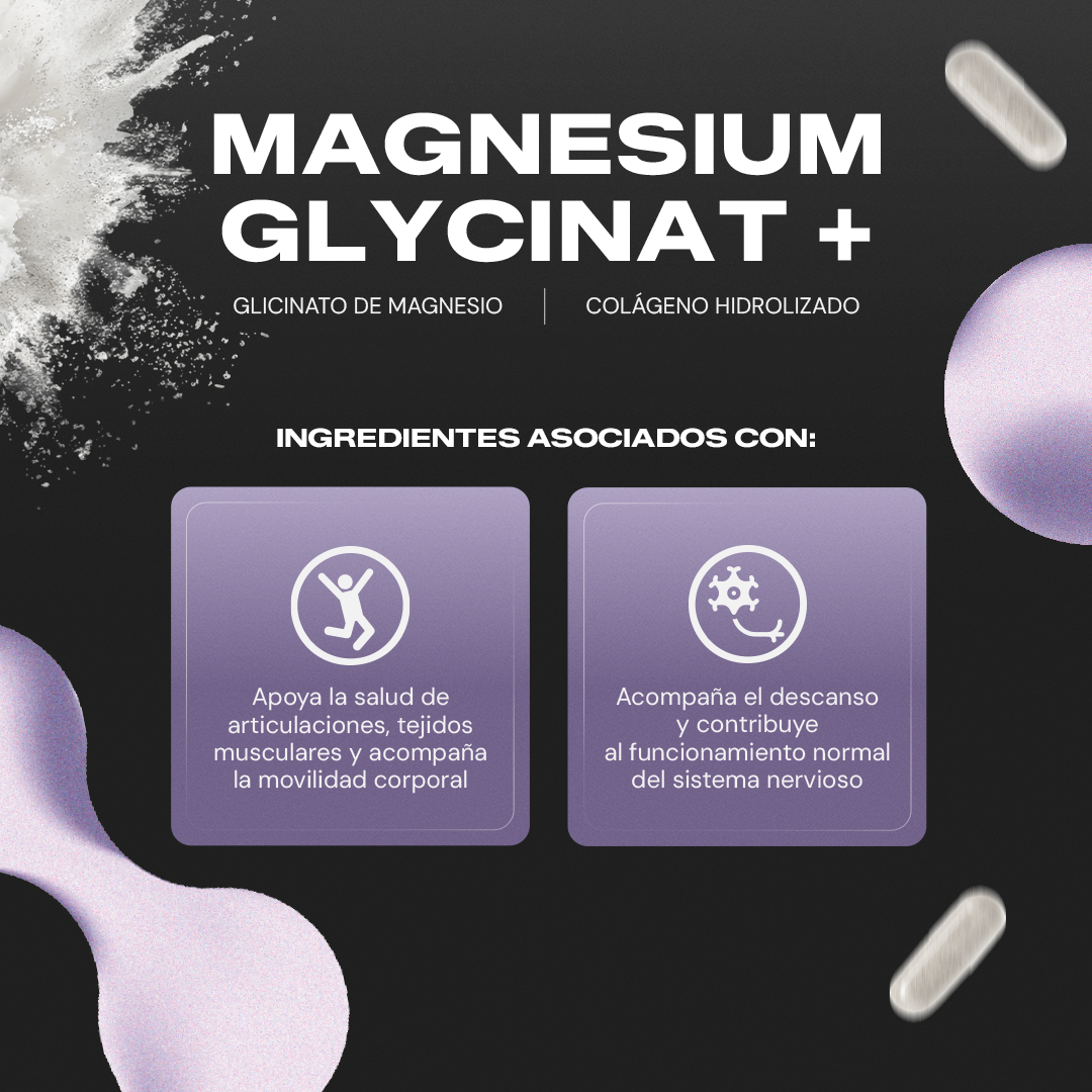 Ingredientes Magnesium Glycinate+ Vitalbotanics – glicinato de magnesio y colágeno