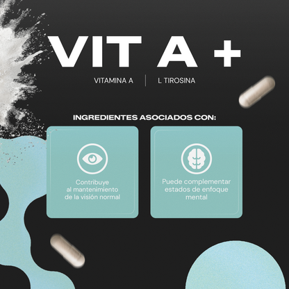 Ingredientes Vit A+ Vitalbotanics – Vitamina A Retinol y L-Tirosina naturales