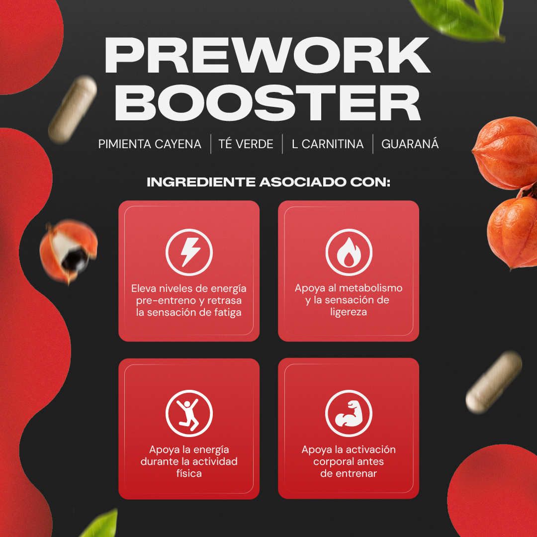 Pre Work Booster | Guaraná con L-Carnitina y Té Verde - Pre-Entreno Natural