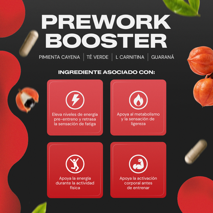 Rutina deportiva con Pre Work Booster Vitalbotanics – guaraná y té verde naturales
