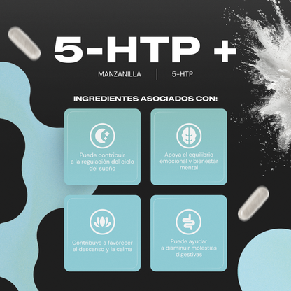 Ingredientes 5HTP+ Vitalbotanics – 5-Hidroxitriptófano y Manzanilla naturales