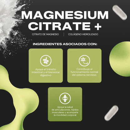Ingredientes Magnesium Citrate+ Vitalbotanics – citrato de magnesio y colágeno natural