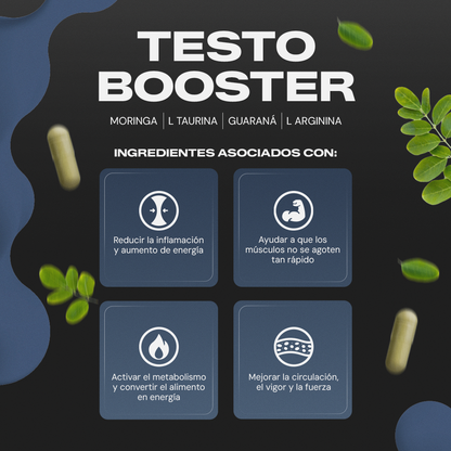 Hombre con Testo Booster 120c Vitalbotanics – vitalidad masculina natural diaria