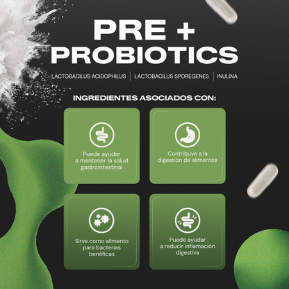 Pre + Probiotics | 60 Billion CFU con Inulina y Enzimas - VitalBotanics