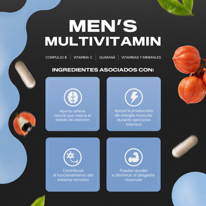 Men's Multivitamin | Creatina, Guaraná, Zinc y Vitaminas B en Cápsulas
