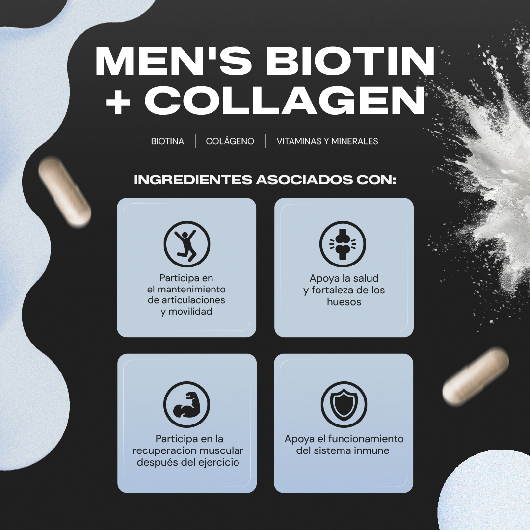 Men's Biotin + Collagen | Colágeno con Biotina y Vitamina D - Para Hombre