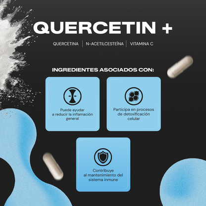 Ingredientes Quercetin+ Vitalbotanics – Quercetina, NAC, Vitamina C y Zinc naturales
