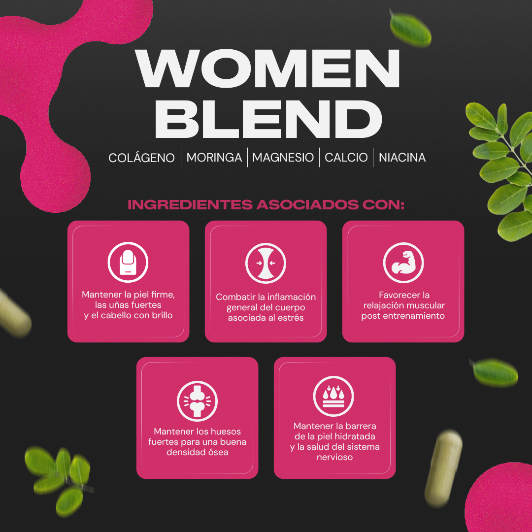 Women Blend | Colágeno con Moringa y Magnesio - Multivitamínico Mujer
