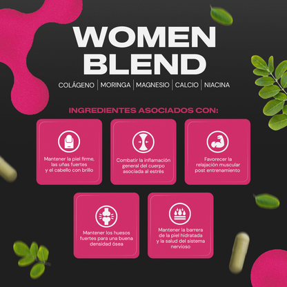 Women Blend | Colágeno con Moringa y Magnesio - Multivitamínico Mujer