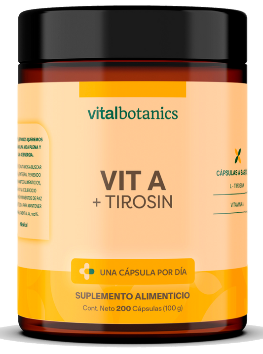 VIT A + TIROSIN | Vitamina A + Tirosina 200 cápsulas de 500mg