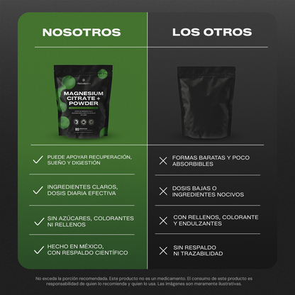 Magnesium Citrate+ Powder | Citrato de Magnesio con Colágeno Hidrolizado