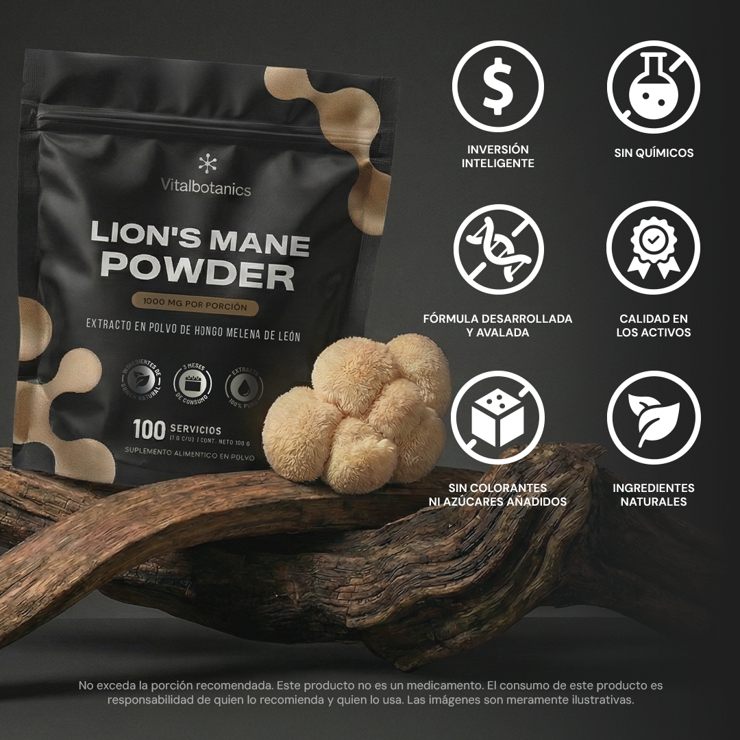 Lion's Mane Powder | Extracto Puro de Melena de León