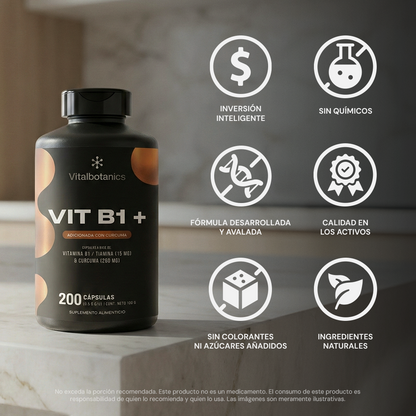 Características de Vit B1+ – Tiamina y Cúrcuma de origen natural sin rellenos