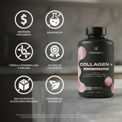 Collagen+ | Colágeno Hidrolizado con Vitamina C y Biotina - VitalBotanics
