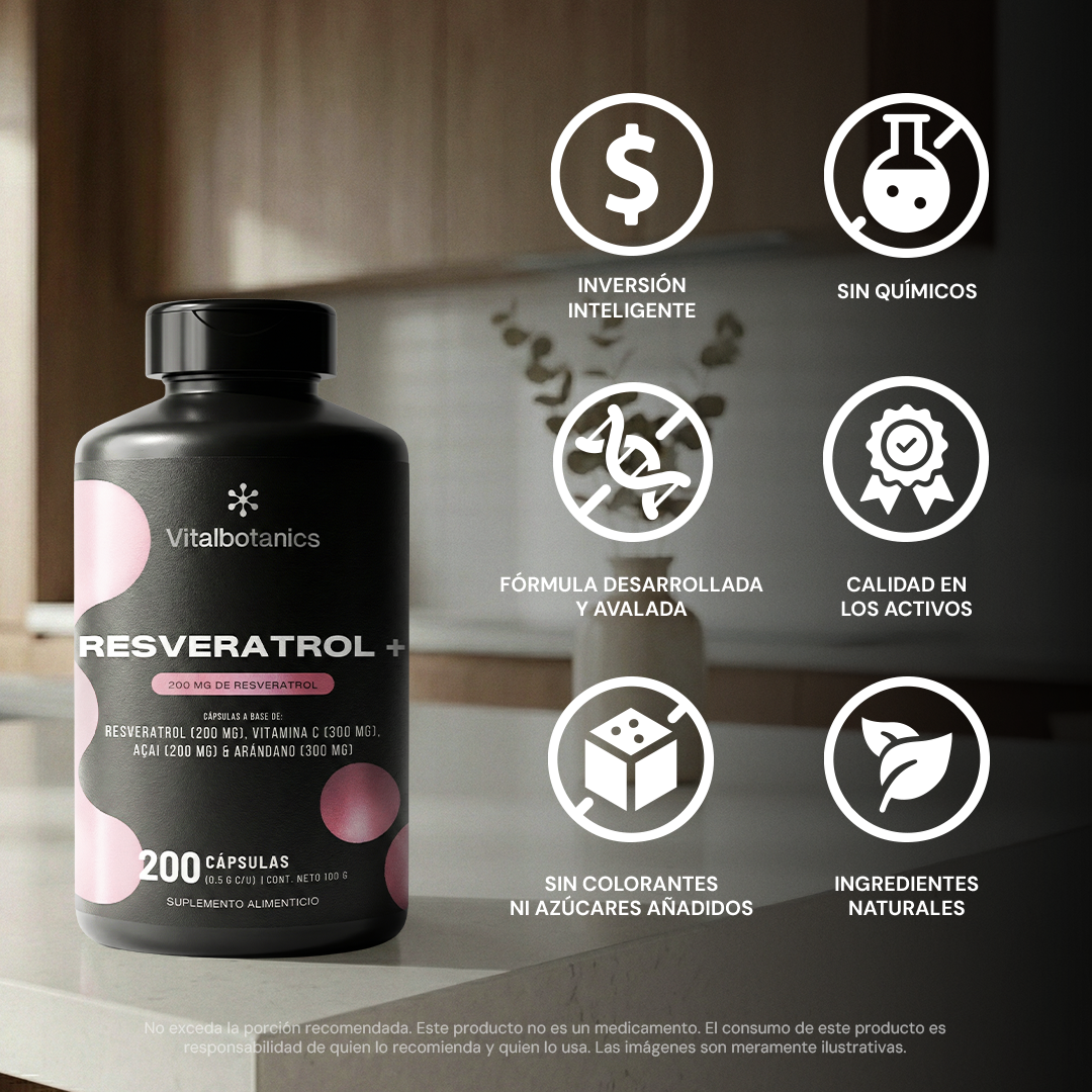 Resveratrol+ | Resveratrol con açai y arándano - VitalBotanics