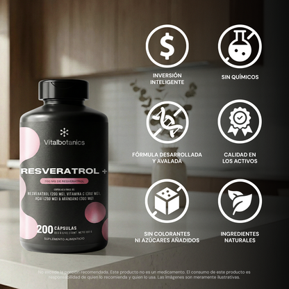 Resveratrol+ | Resveratrol con açai y arándano - VitalBotanics