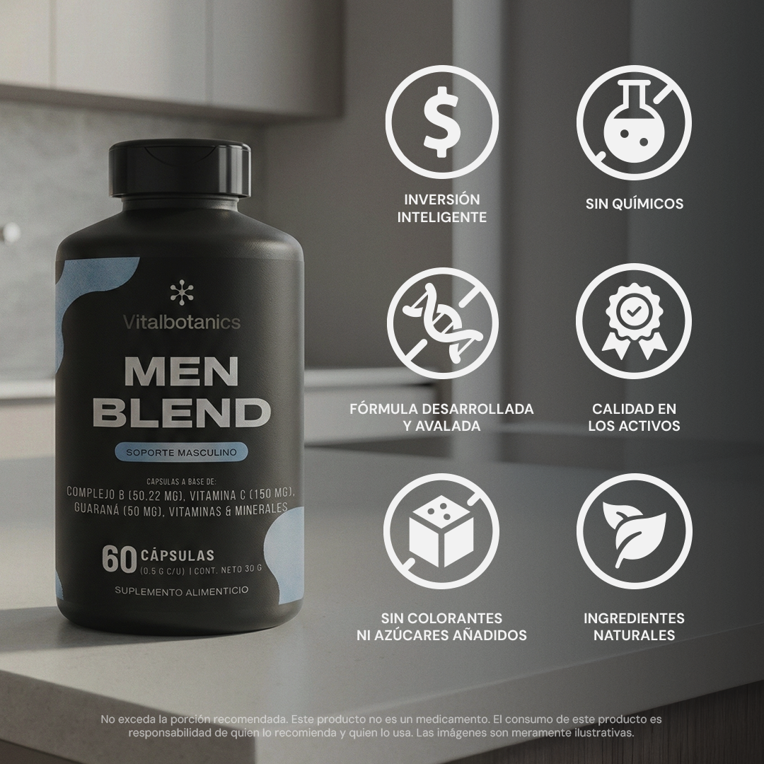 Men Blend | Creatina con BCAA, Zinc y Guaraná - Multivitamínico Hombre