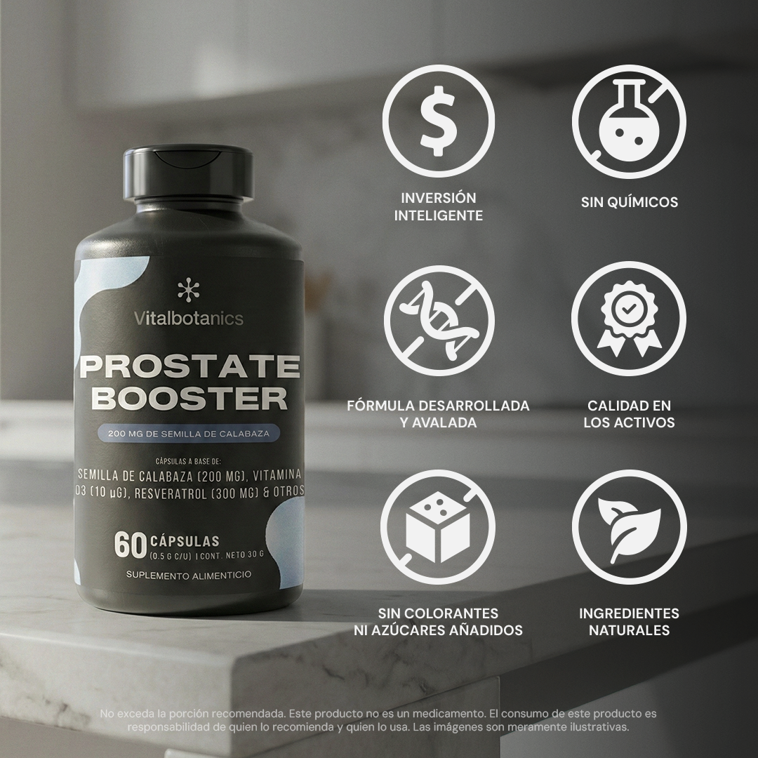 Prostate Booster | Semilla de Calabaza con Resveratrol y Equinácea - 7 Activos