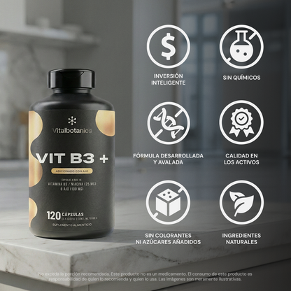 Transparencia Vit B3+ 200c Vitalbotanics – Vitamina B3 y Ajo de origen natural