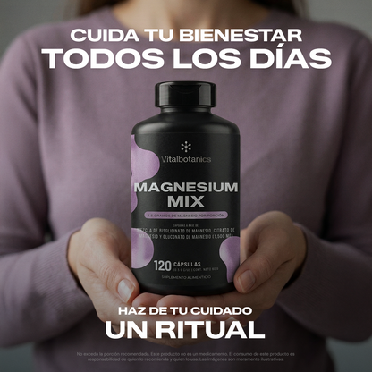 Modo de uso Magnesium Mix+ Vitalbotanics – dosis recomendada de triple magnesio