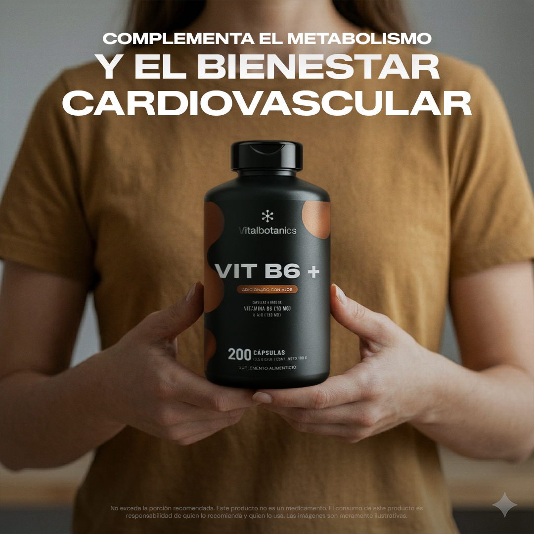 Vit B6+ | Vitamina B6 Piridoxina con Ajo - Neurotransmisores y Energía