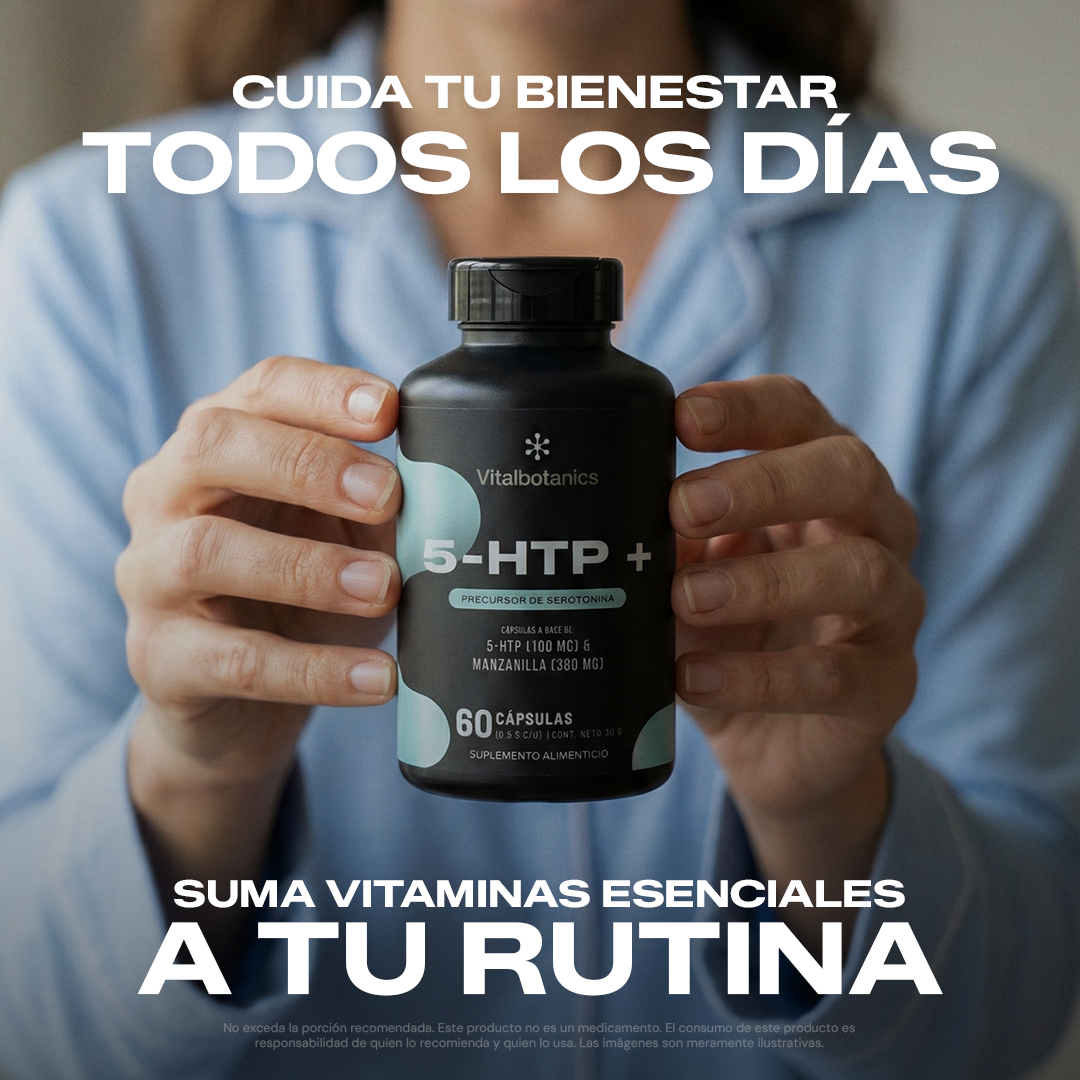 Modo de uso 5HTP+ Vitalbotanics – dosis recomendada de 5-HTP con Manzanilla