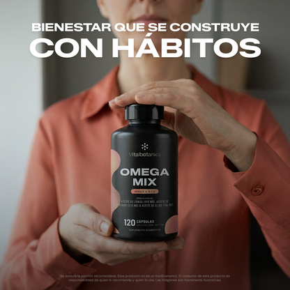 Ingredientes de Omega Mix Vitalbotanics – linaza, aceite de pescado y olivo de origen natural