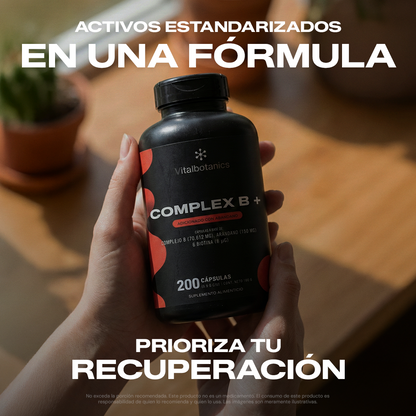Transparencia ingredientes Complex B+ Vitalbotanics 200 cápsulas – vitaminas grupo B