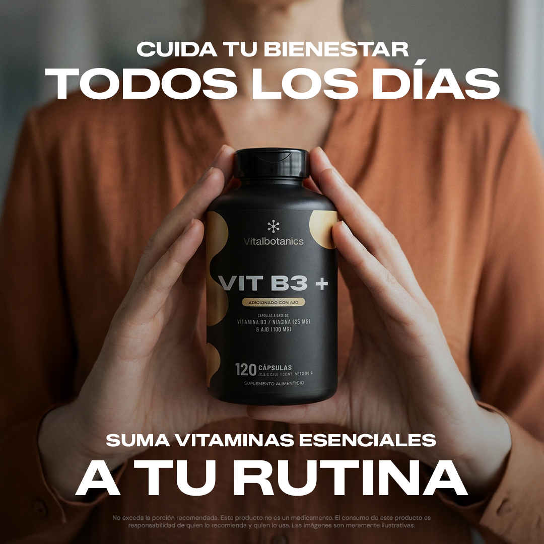 Estilo de vida con Vit B3+ 200c Vitalbotanics – Vitamina B3 y Ajo natural