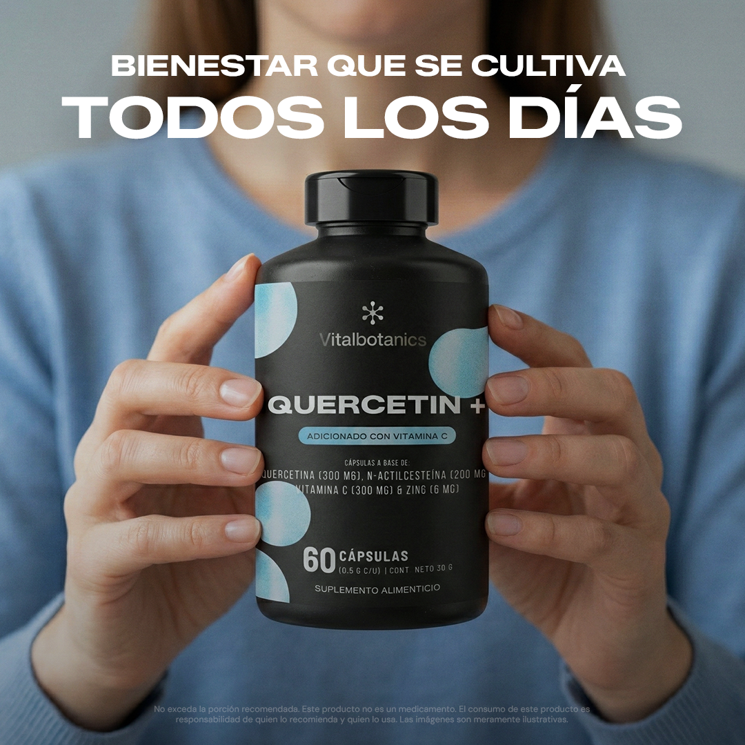 Modo de uso Quercetin+ Vitalbotanics – dosis recomendada de Quercetina con NAC