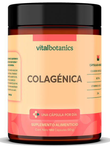 COLAGENICA | Biotina, Colágeno Hidrolizado, Vitaminas A, B5, C, D, E y Zinc