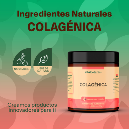 Colagénica | Biotina, Colágeno Hidrolizado, Vitaminas A, B5, C, D, E y Zinc