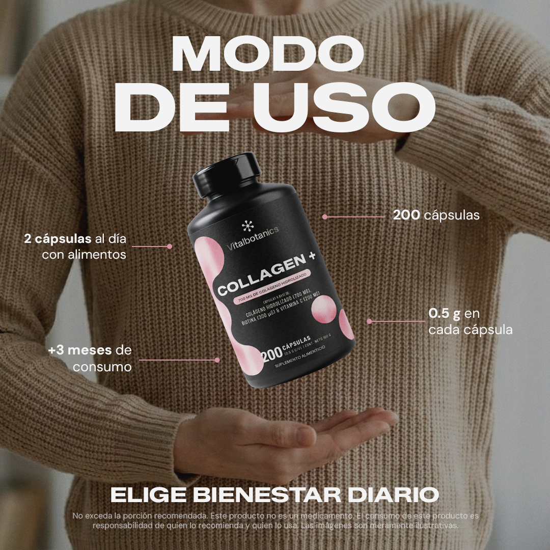 Collagen+ | Colágeno Hidrolizado con Vitamina C y Biotina - VitalBotanics